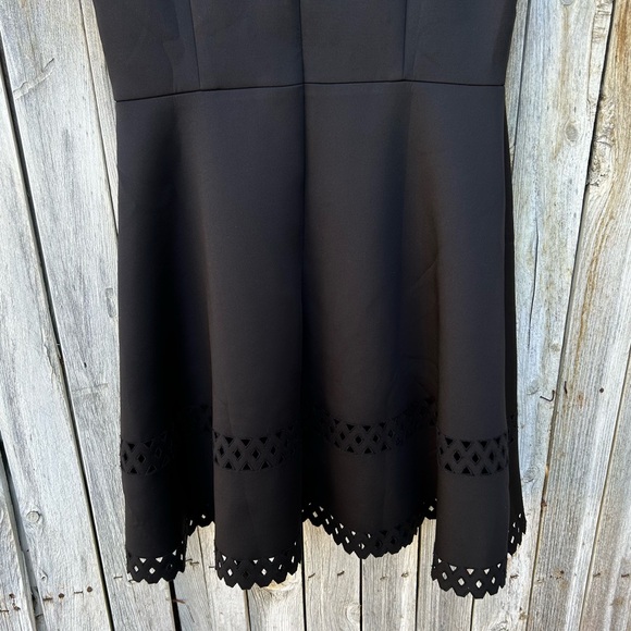 White House Black Market Sleeveless Scuba Fit And Flare Cutout Dress Black 10 - Picture 14 of 16